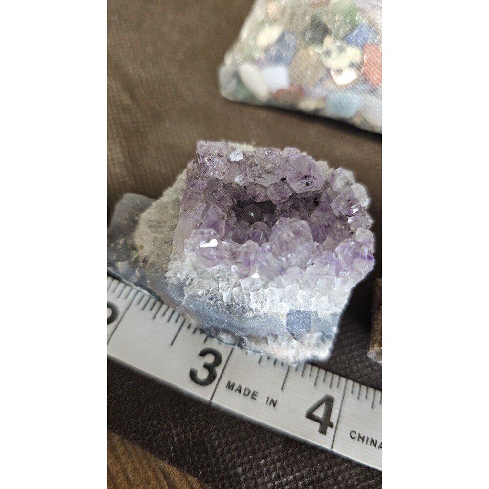 Natural Crystal & Stone Collection Lot Agate Slice Druzy Quartz Amethyst - Picture 6 of 8